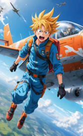 Anime Plane Goku
