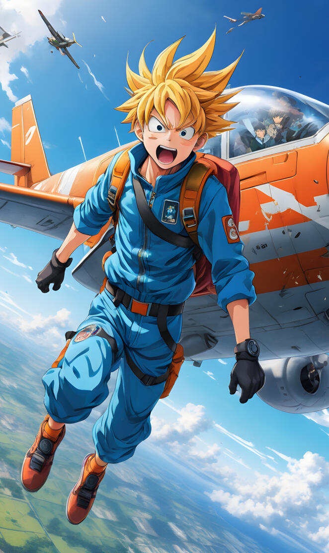 Anime Plane Goku