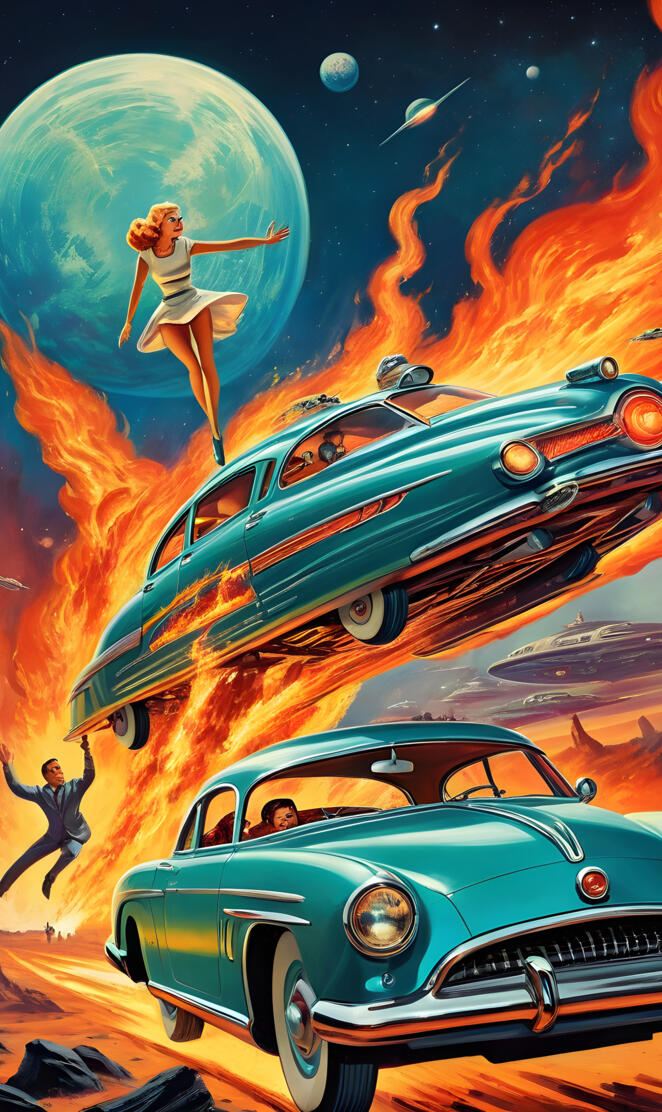 racing futuristic retro crash