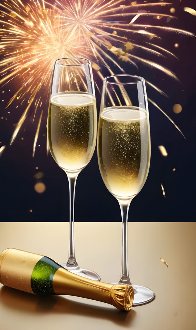 happy new year champagner