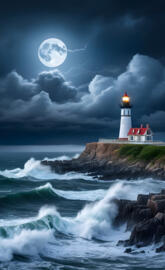a lighthouse on a rocky coast