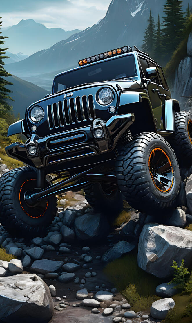Rocky terrain Jeep
