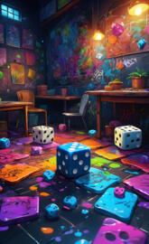 a room with a table and chairs with a group of toys on it