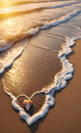 waves on a beach during suset