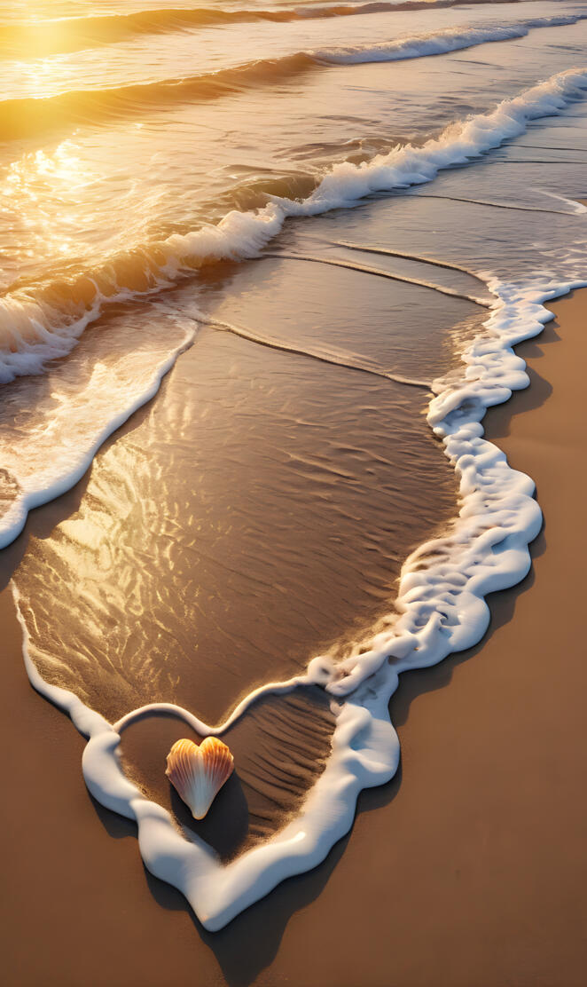 waves on a beach during suset