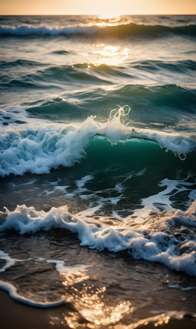waves crashing on a beach shu