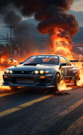 Nissan skyline burning rubber 😎 😎 😎