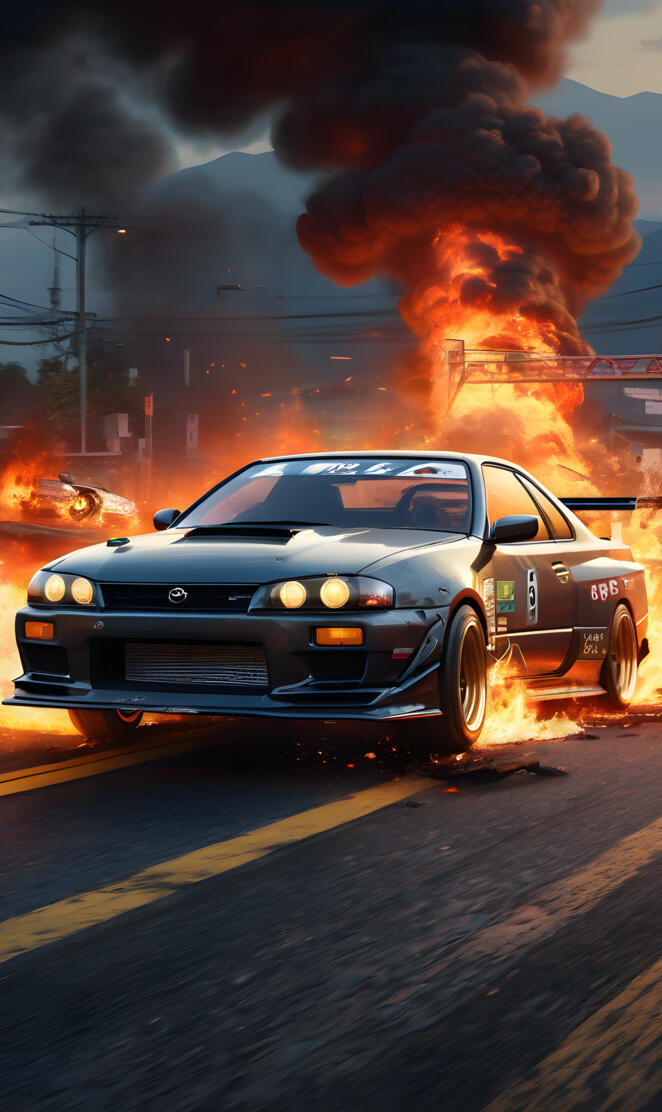 Nissan skyline burning rubber 😎 😎 😎