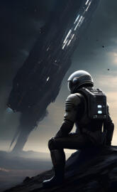 astronaut crash the rocket in the Titanic planet