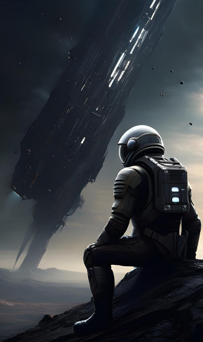 astronaut crash the rocket in the Titanic planet