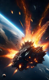 a comet exploding in the sky