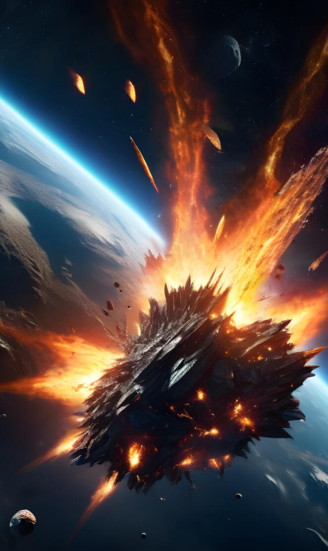 a comet exploding in the sky