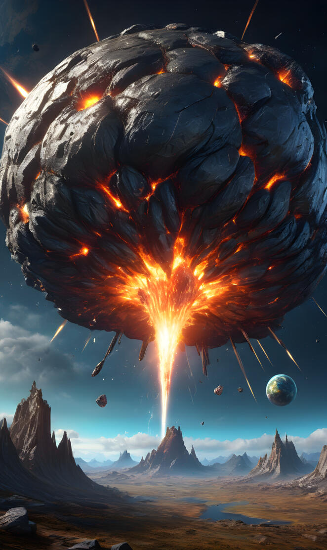 A meteor about to hit earth