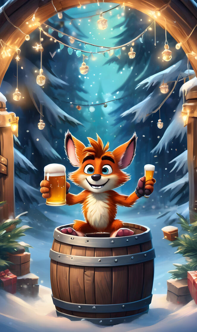 a toy animal in a barrel