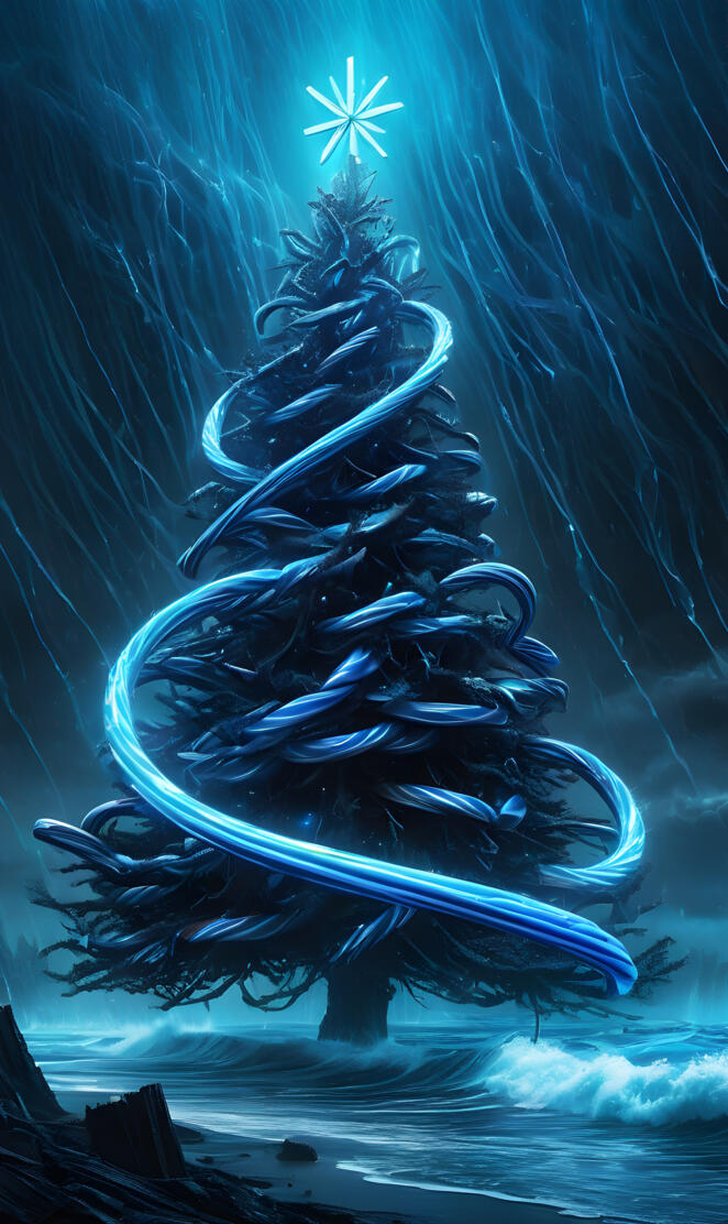 blue candy cane Christmas