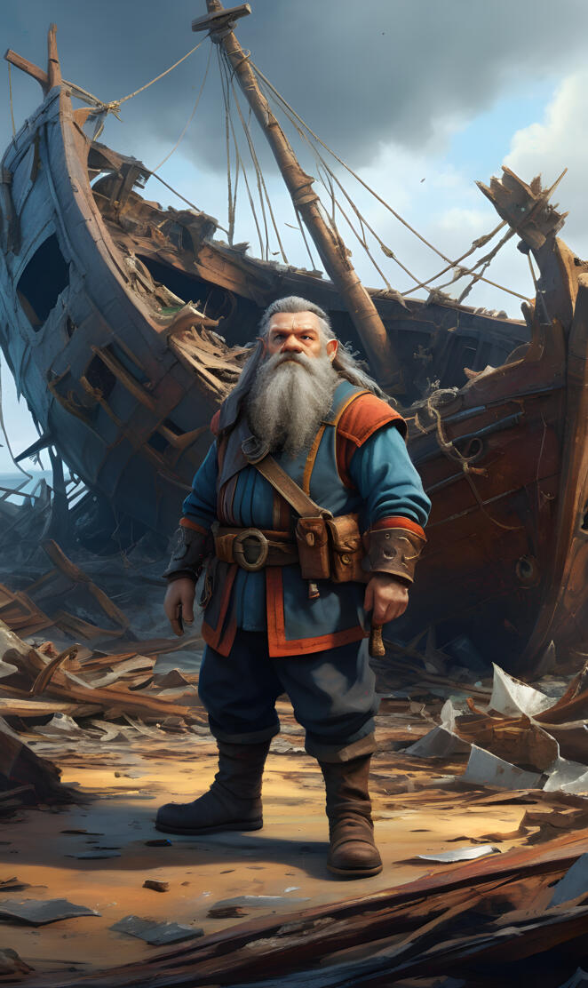 preparing to mend the parties skiff, after we crashed it