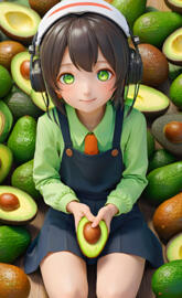the girl with the avocado