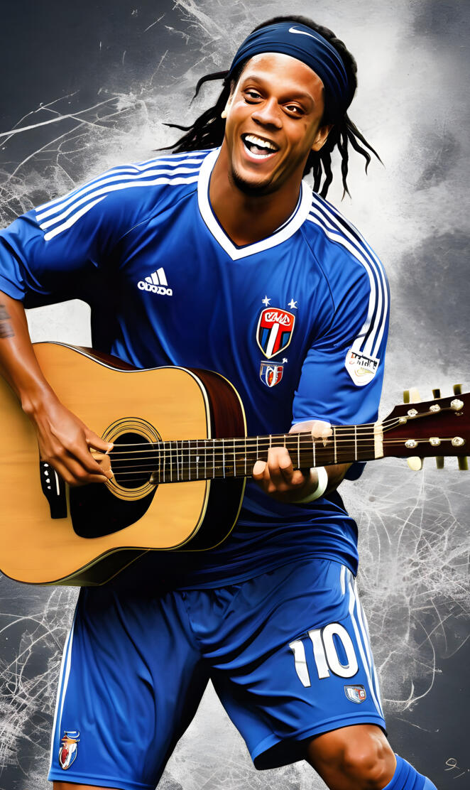 Ronaldinho gaúcho tocando violão