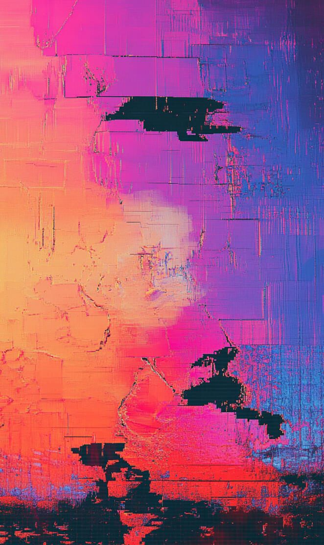 High-Resolution Pixelated Screen Crack Wallpaper