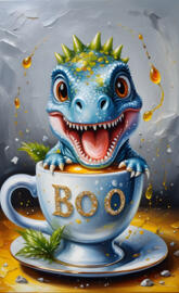 a ceramic teapot with a flower on top