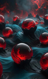 semi abstract encased spheres