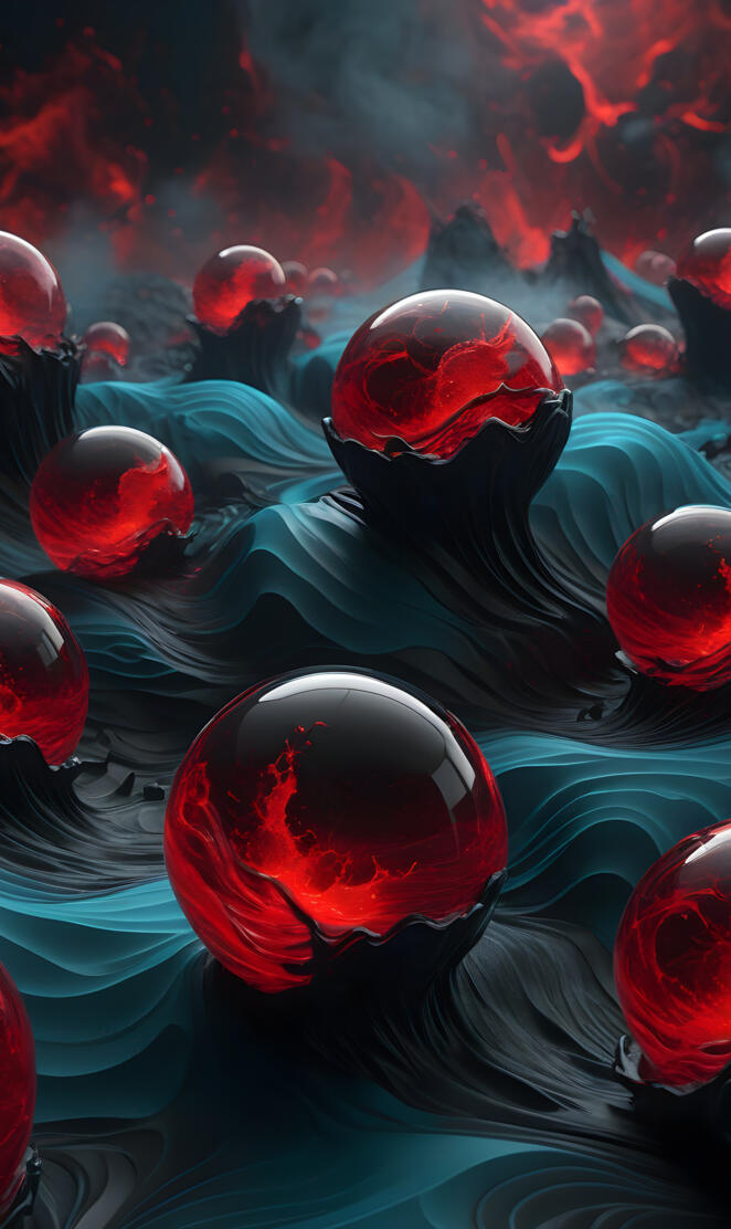 semi abstract encased spheres