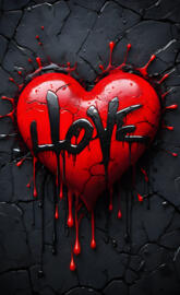 love, red spooky heart