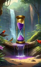 Hourglass with purple sand