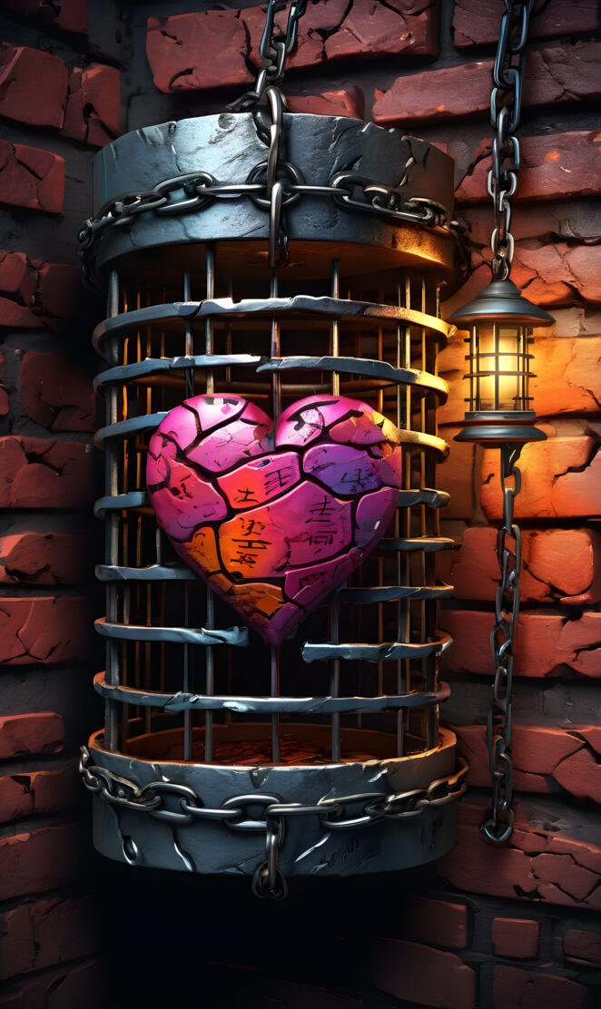 a suitcase is from a brick wall