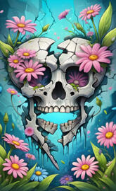 Interesting pelvic skull with flowers