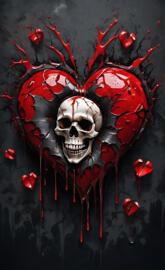 skull breaking heart open