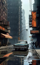 1960's rundown New York street scene