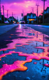 a street with a red painted curb