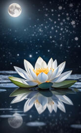 snow falling on lotus flowers