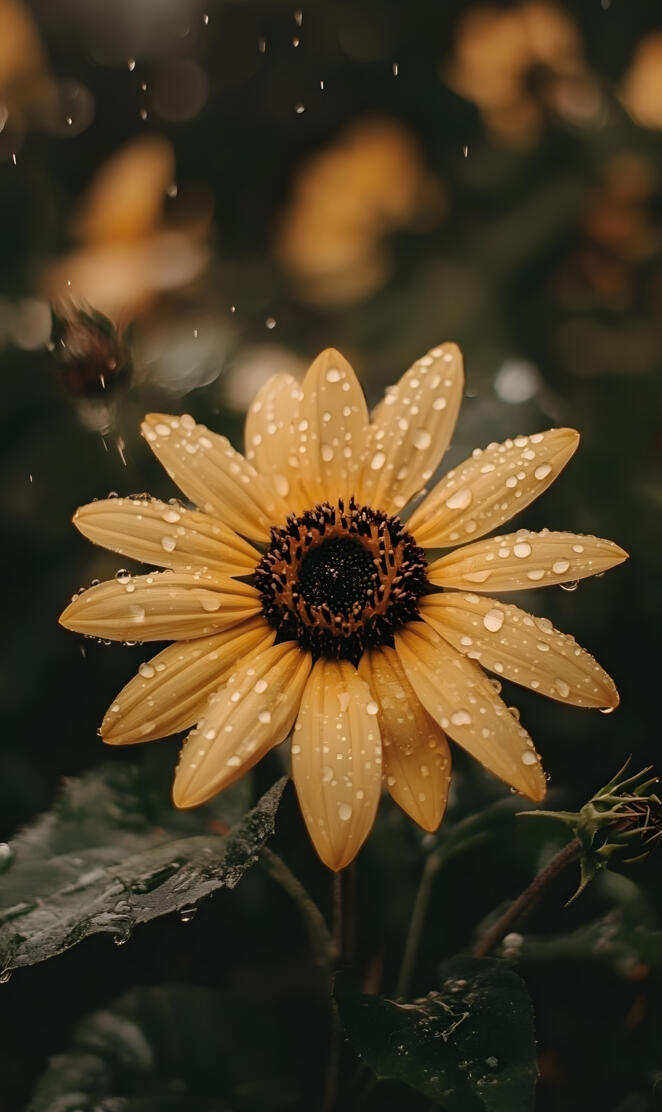 Botanical Blooming Sunflower