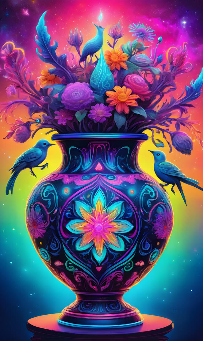 Blooming Neon Flowers