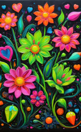 Neon Blooming Flowers