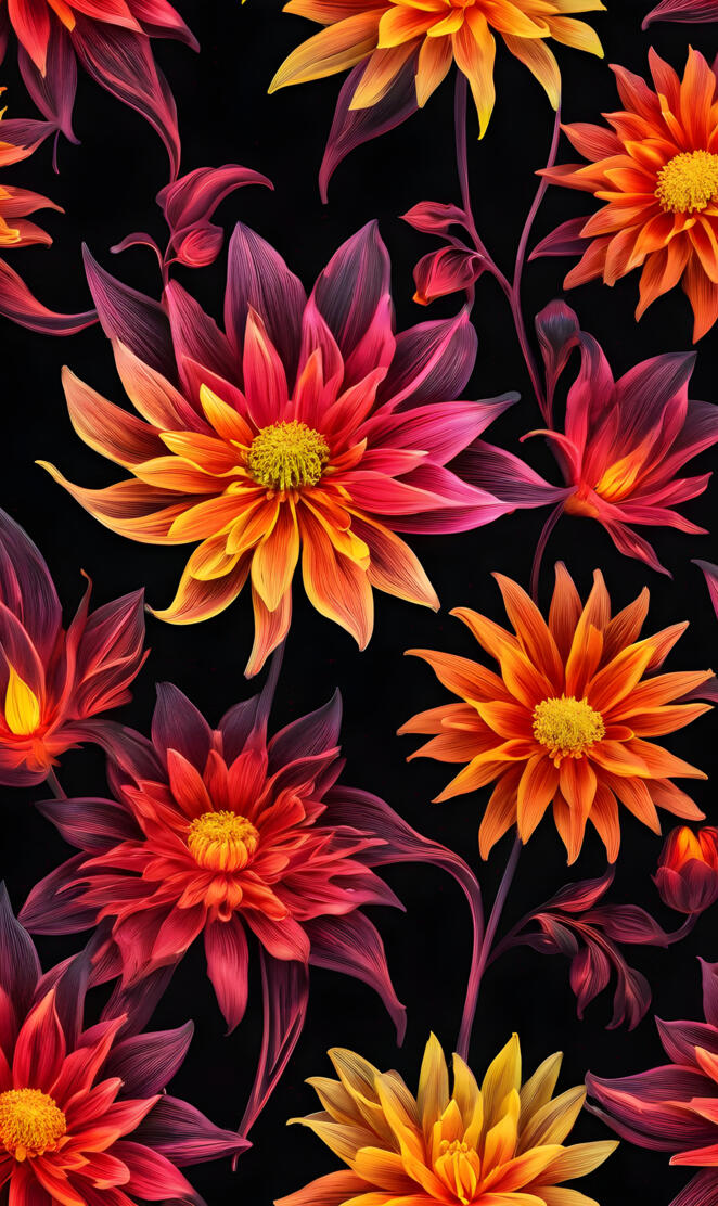 Blooming Fire Flowers