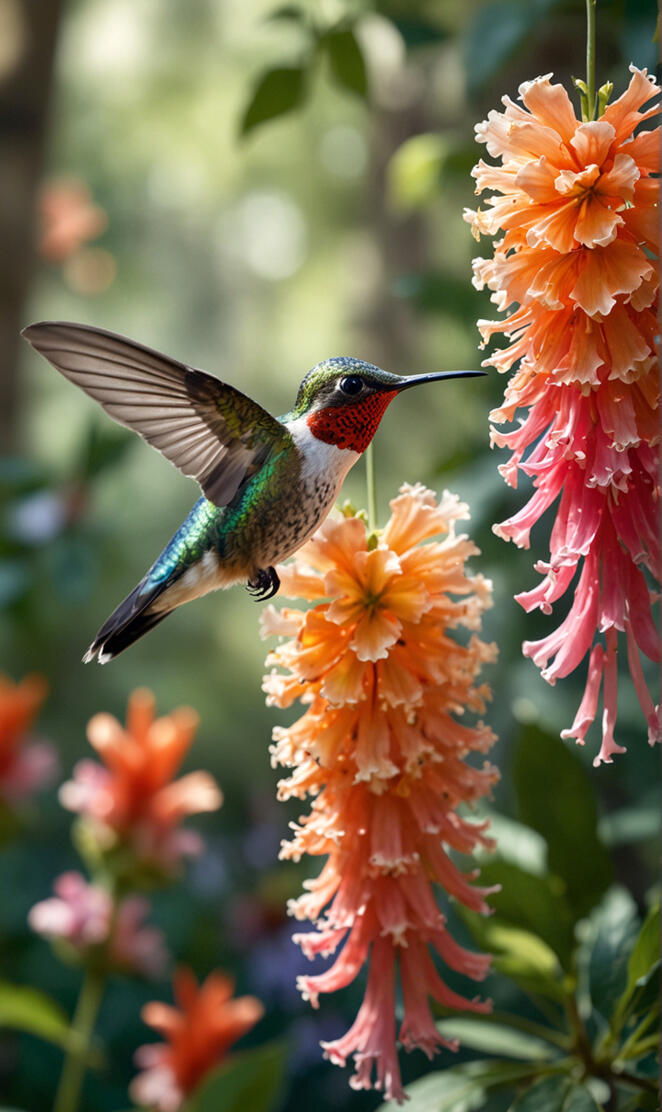 Immerse yourself in a lush garden filled with blooming