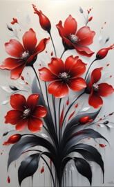 Blooming Red & Black Flowers