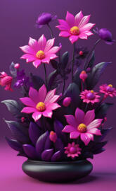 Pink & Purple Blooming Flowers