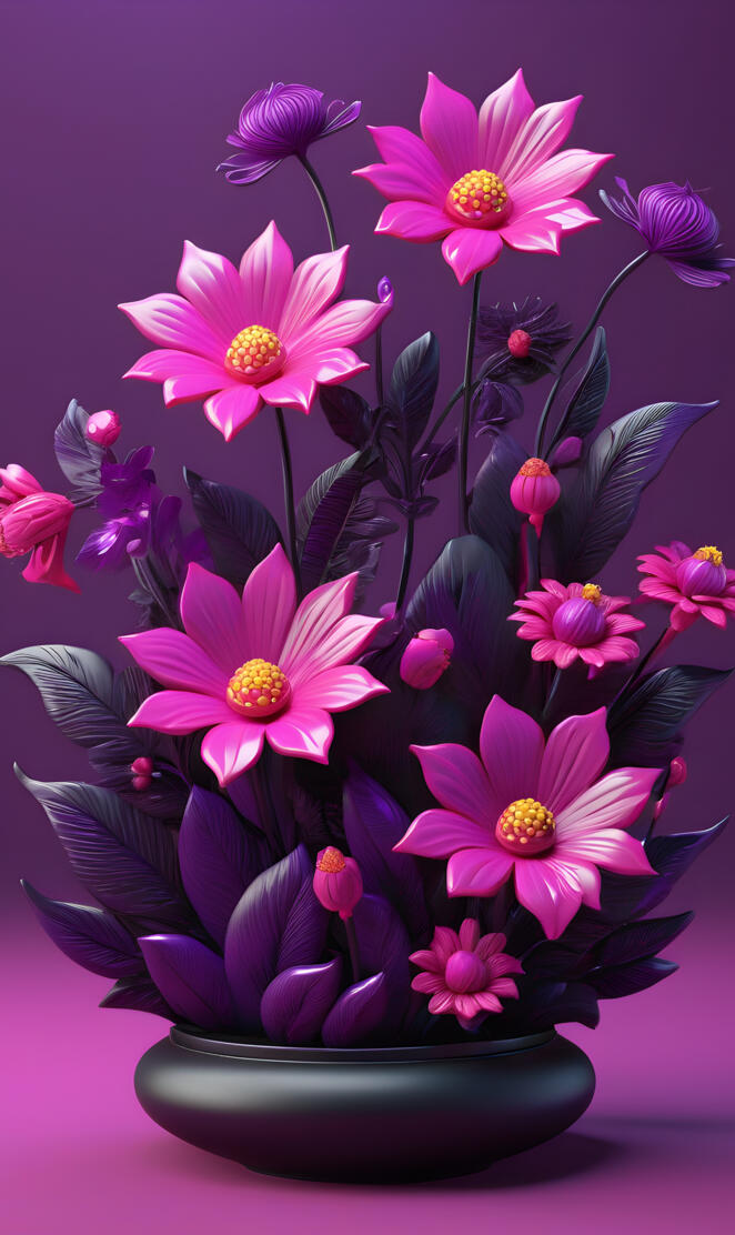 Pink & Purple Blooming Flowers