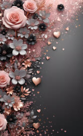 Blush Grey Blooming Flowers