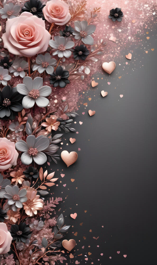 Blush Grey Blooming Flowers