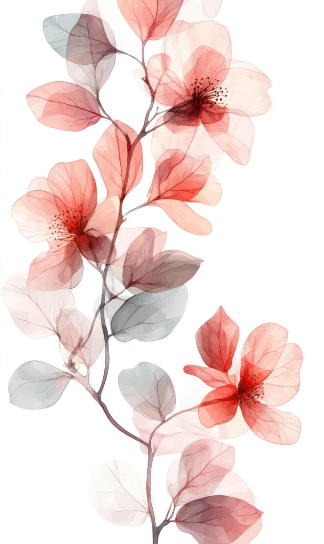 Floral watercolor design with delicate petals
