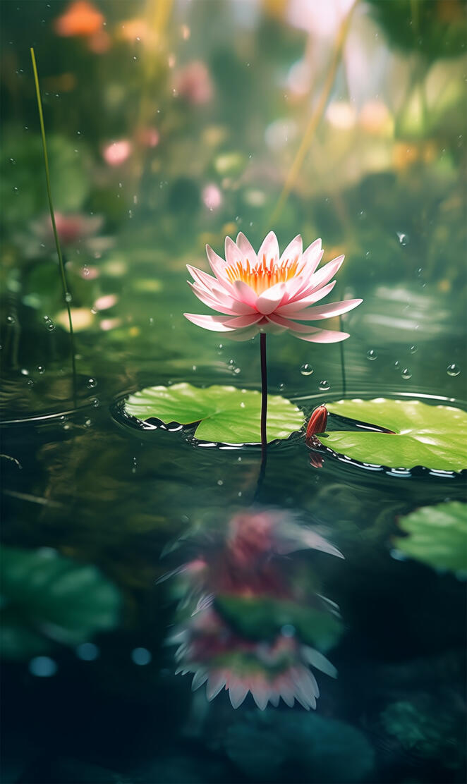 Lotus Bloom in the Water