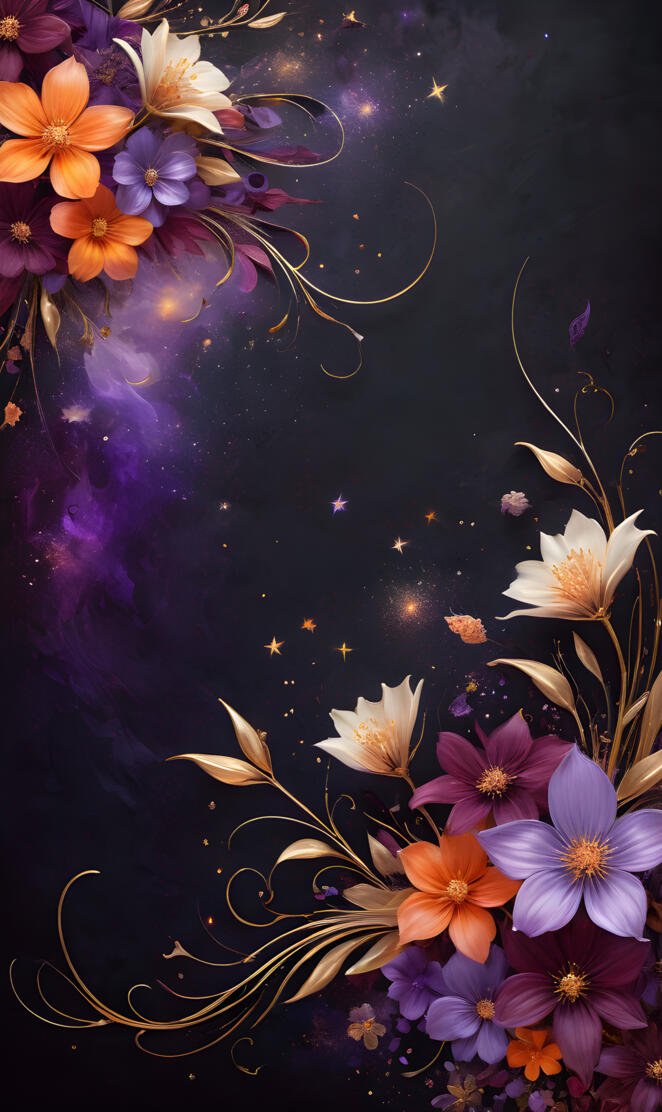 Purple Blooms At Midnight 2