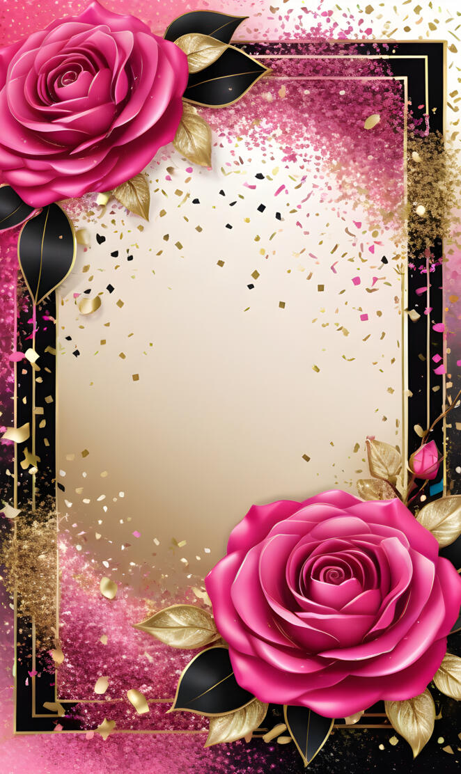 Lite Pink Blooming Rose Frame