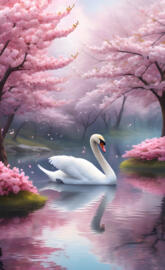 swan swimming in a pond