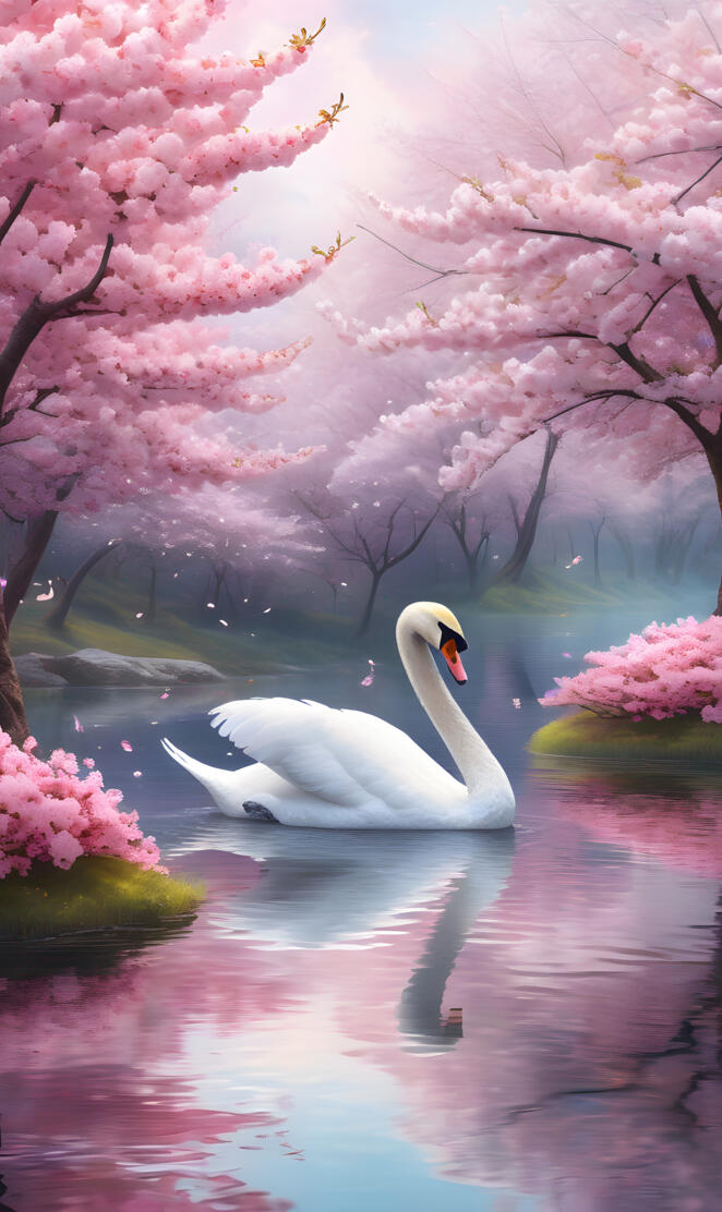 swan swimming in a pond
